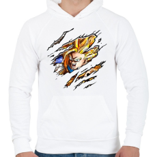 PRINTFASHION Dragon Ball Fighter - Férfi kapucnis pulóver - Fehér