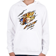 PRINTFASHION Dragon Ball Fighter - Gyerek kapucnis pulóver - Fehér gyerek pulóver, kardigán