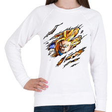 PRINTFASHION Dragon Ball Fighter - Női pulóver - Fehér női pulóver, kardigán