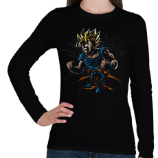 PRINTFASHION Dragon Ball Goku - Női hosszú ujjú póló - Fekete