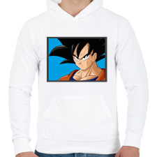 PRINTFASHION Dragon ball karakterek18 - Férfi kapucnis pulóver - Fehér férfi pulóver, kardigán