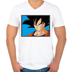 PRINTFASHION Dragon ball karakterek18 - Férfi V-nyakú póló - Fehér