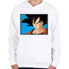 PRINTFASHION Dragon ball karakterek18 - Gyerek kapucnis pulóver - Fehér gyerek pulóver, kardigán