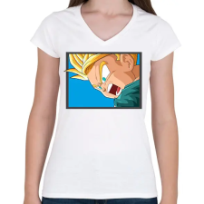 PRINTFASHION Dragon ball karakterek4 - Női V-nyakú póló - Fehér női póló
