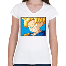 PRINTFASHION Dragon ball karakterek5 - Női V-nyakú póló - Fehér női póló