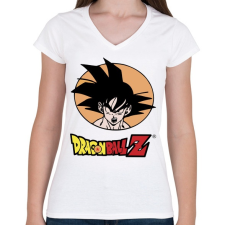 PRINTFASHION dragon ball - Női V-nyakú póló - Fehér női póló