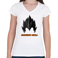 PRINTFASHION Dragon Ball - Női V-nyakú póló - Fehér