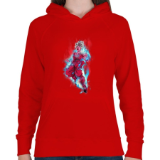 PRINTFASHION dragon ball super-saiyan-hair - Női kapucnis pulóver - Piros női pulóver, kardigán
