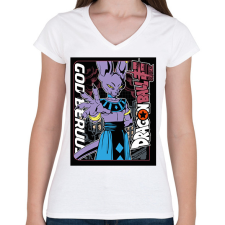 PRINTFASHION Dragon Ball Szuper - Női V-nyakú póló - Fehér női póló