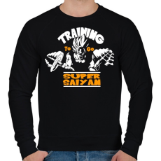PRINTFASHION Dragon ball - Training to go Super Saiyan - Férfi pulóver - Fekete