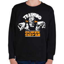PRINTFASHION Dragon ball - Training to go Super Saiyan - Gyerek pulóver - Fekete gyerek pulóver, kardigán