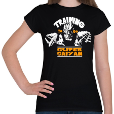 PRINTFASHION Dragon ball - Training to go Super Saiyan - Női póló - Fekete női póló