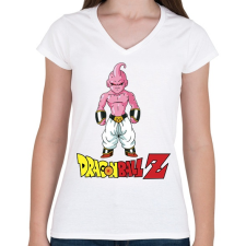 PRINTFASHION Dragon ball Z Kid Buu - Női V-nyakú póló - Fehér női póló