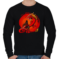 PRINTFASHION Dragon - Férfi pulóver - Fekete