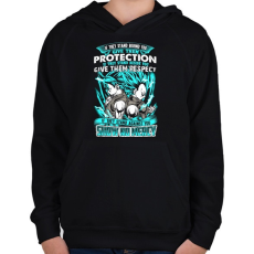PRINTFASHION Dragonball - Bölcsesség - Gyerek kapucnis pulóver - Fekete