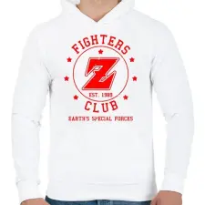PRINTFASHION Dragonball Fighters Z Club - Férfi kapucnis pulóver - Fehér férfi pulóver, kardigán