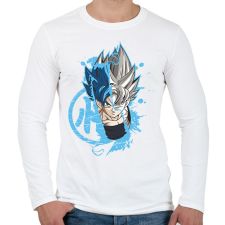 PRINTFASHION Dragonball - Goku blue - Férfi hosszú ujjú póló - Fehér férfi póló