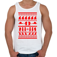 PRINTFASHION Dragonball karácsonyi minta - Férfi atléta - Fehér