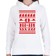 PRINTFASHION Dragonball karácsonyi minta - Női kapucnis pulóver - Fehér