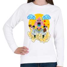 PRINTFASHION Dragonball - Kid Boo - Női pulóver - Fehér női pulóver, kardigán