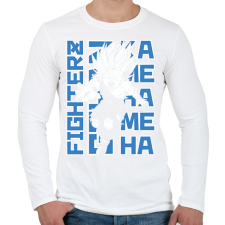 PRINTFASHION Dragonball - Son Gohan kamehameha - Férfi hosszú ujjú póló - Fehér férfi póló