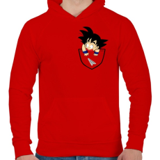 PRINTFASHION Dragonball Son Goku  - ZSEB - Férfi kapucnis pulóver - Piros