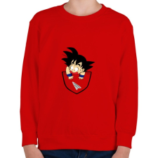 PRINTFASHION Dragonball Son Goku  - ZSEB - Gyerek pulóver - Piros gyerek pulóver, kardigán
