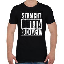 PRINTFASHION Dragonball straight outta Planet Vegeta - Férfi póló - Fekete férfi póló