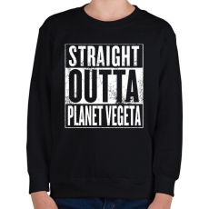 PRINTFASHION Dragonball straight outta Planet Vegeta - Gyerek pulóver - Fekete