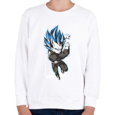 PRINTFASHION Dragonball - Vegeta blue - Gyerek pulóver - Fehér