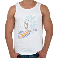 PRINTFASHION Dragonball - Vegito blue - Férfi atléta - Fehér atléta, trikó