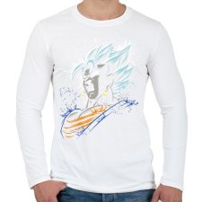 PRINTFASHION Dragonball - Vegito blue - Férfi hosszú ujjú póló - Fehér férfi póló