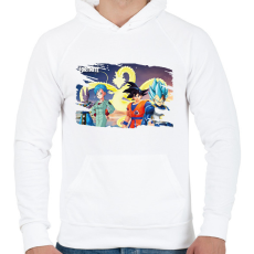 PRINTFASHION Dragonball x Fortnite - karakterek - Férfi kapucnis pulóver - Fehér