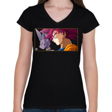 PRINTFASHION DragonBall Z - Női V-nyakú póló - Fekete