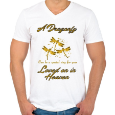 PRINTFASHION dragonfly - Férfi V-nyakú póló - Fehér férfi póló