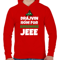 PRINTFASHION DRÁJVIN HÓM 3 - Férfi kapucnis pulóver - Piros