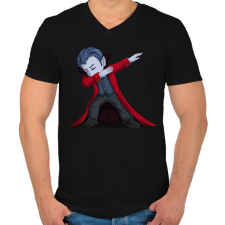 PRINTFASHION Drakula Dabbing - Férfi V-nyakú póló - Fekete férfi póló