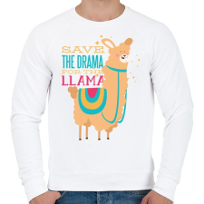 PRINTFASHION Dráma láma - Férfi pulóver - Fehér férfi pulóver, kardigán