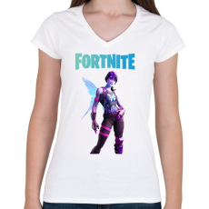 PRINTFASHION Dream Fortnite - Női V-nyakú póló - Fehér
