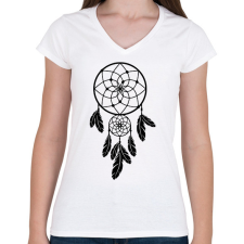 PRINTFASHION Dreamcatcher - Női V-nyakú póló - Fehér női póló