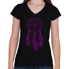 PRINTFASHION Dreamcatcher - Női V-nyakú póló - Fekete női póló