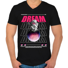 PRINTFASHION Dreaming angel - Férfi V-nyakú póló - Fekete