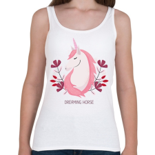 PRINTFASHION Dreaming horse - Női atléta - Fehér női trikó