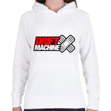 PRINTFASHION Drift Machine - Női kapucnis pulóver - Fehér női pulóver, kardigán