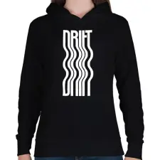 PRINTFASHION Drift - Női kapucnis pulóver - Fekete női pulóver, kardigán