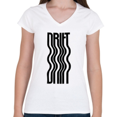 PRINTFASHION Drift - Női V-nyakú póló - Fehér