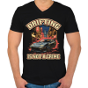 PRINTFASHION Driftelés nem kriminális - Férfi V-nyakú póló - Fekete