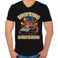 PRINTFASHION Driftelés nem kriminális - Férfi V-nyakú póló - Fekete férfi póló