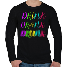 PRINTFASHION DRINK-DRANK-DRUNK - Férfi hosszú ujjú póló - Fekete