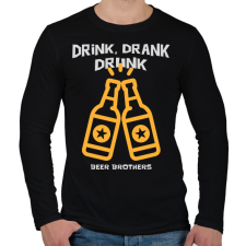 PRINTFASHION DRINK DRANK DRUNK - Férfi hosszú ujjú póló - Fekete férfi póló